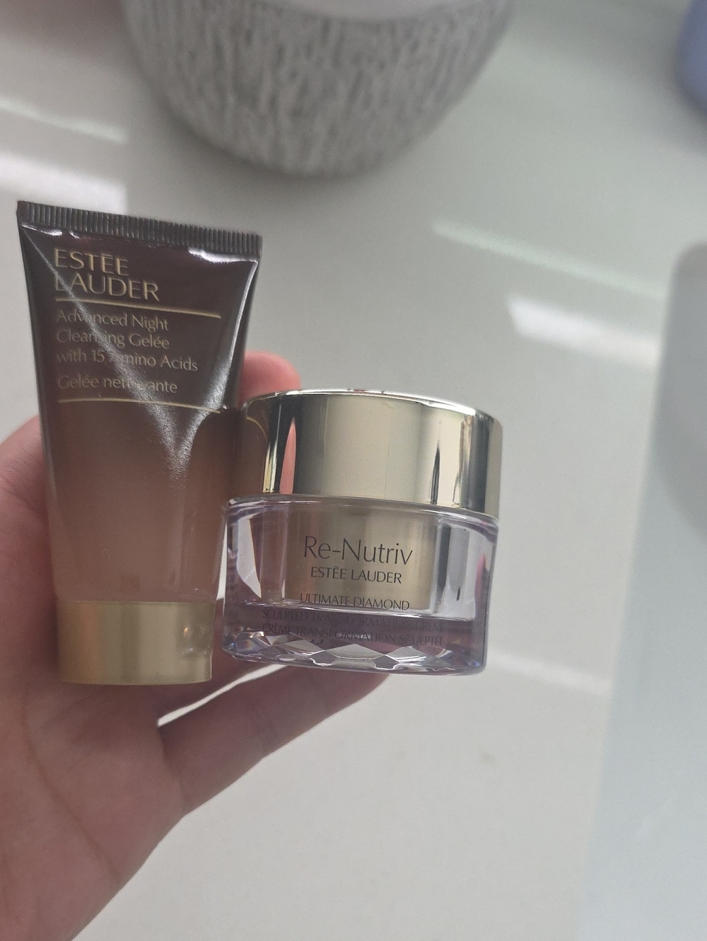 Estee Lauder Re-Nutriv Cream Jar - Gold & Clear